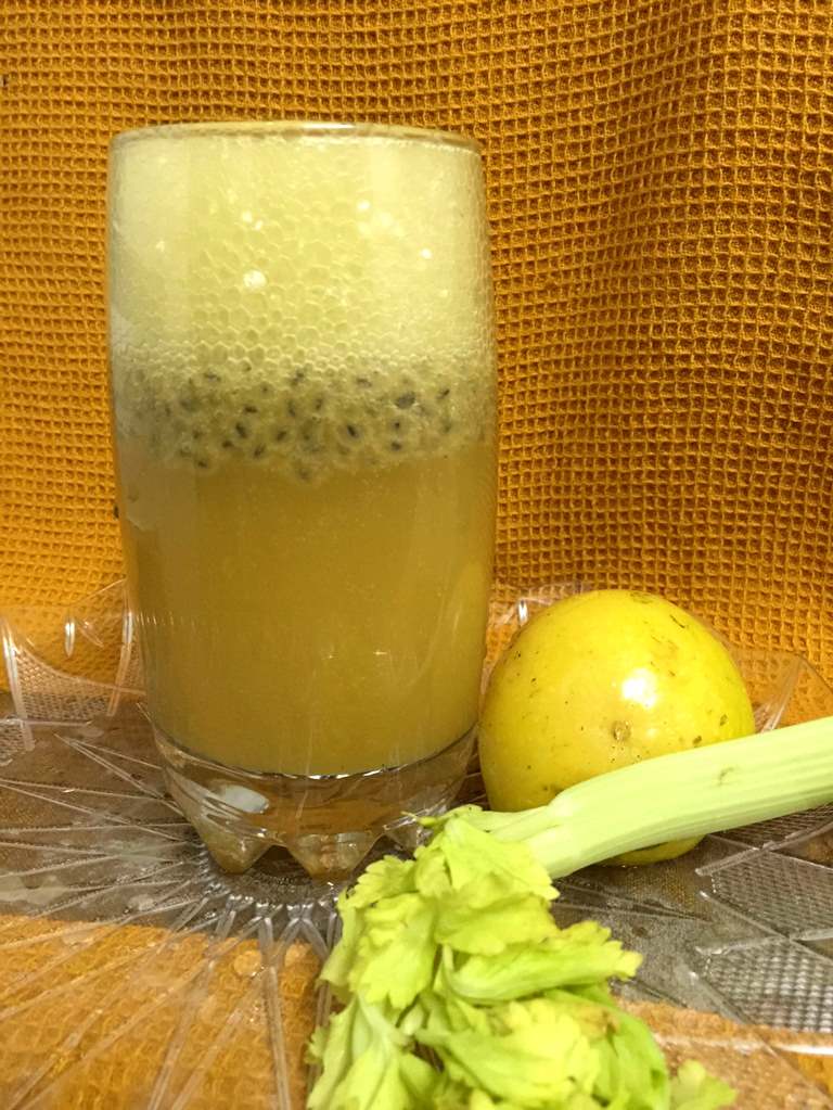 Mocktail  with Celery and  Passion fruit