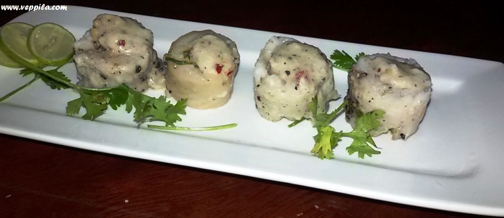 Fish Fillet Stuffed with Mushroom with cheese sauce