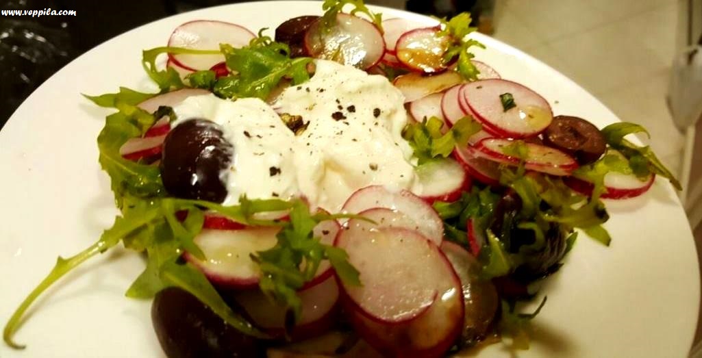 Raddish Arugula Burrata Salad