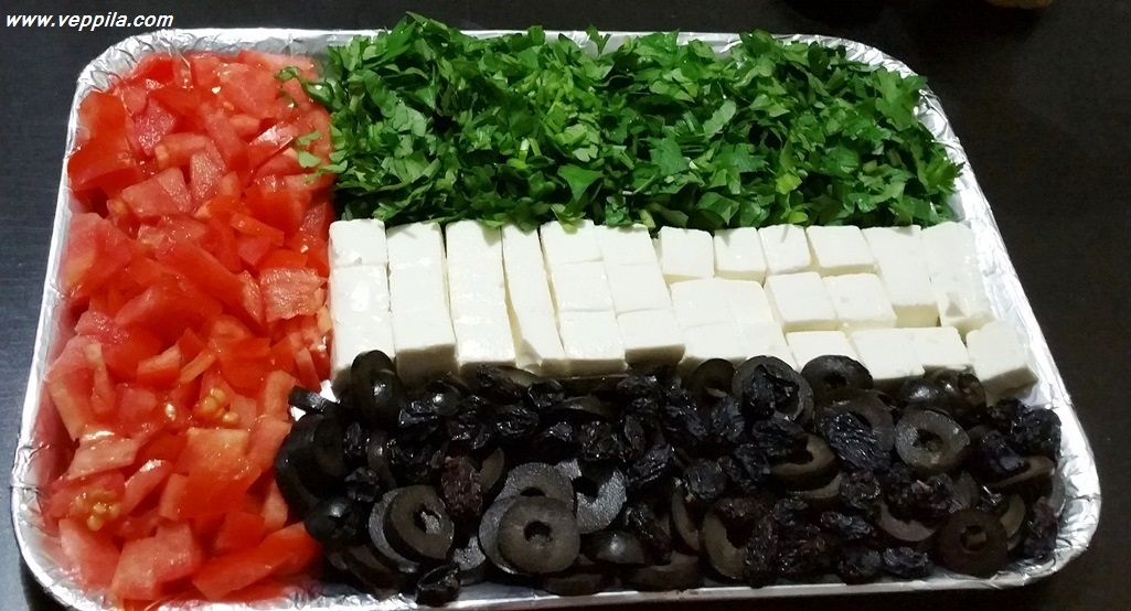 Parsley, tomato, Olives & fete cheese SALAD
