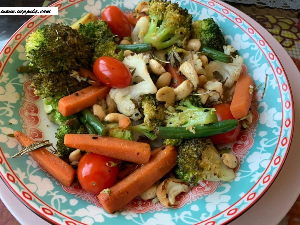 Mushroom carrots corn salad